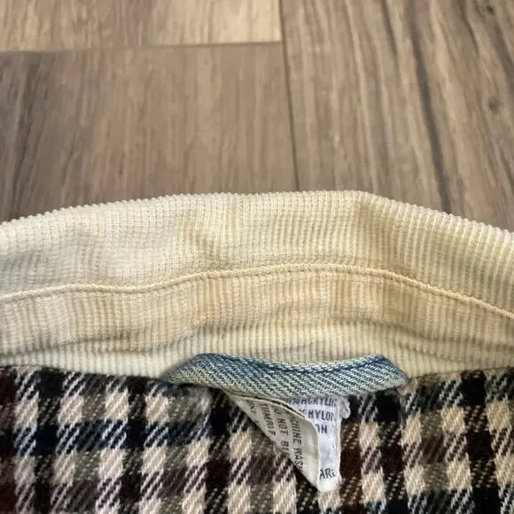 Vintage Blanket Lined Light Wash Denim Barn Chore Jacket Coat Large Read Stain - Picture 11 of 15